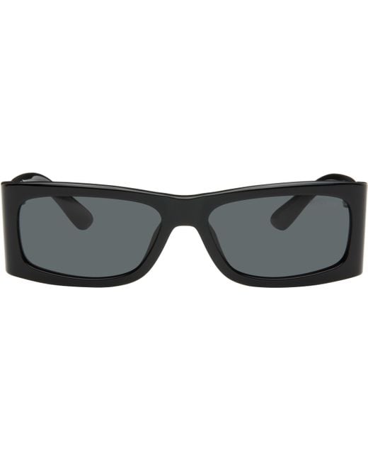 Prada Black Catwalk Rectangle Side Triangle Sunglasses