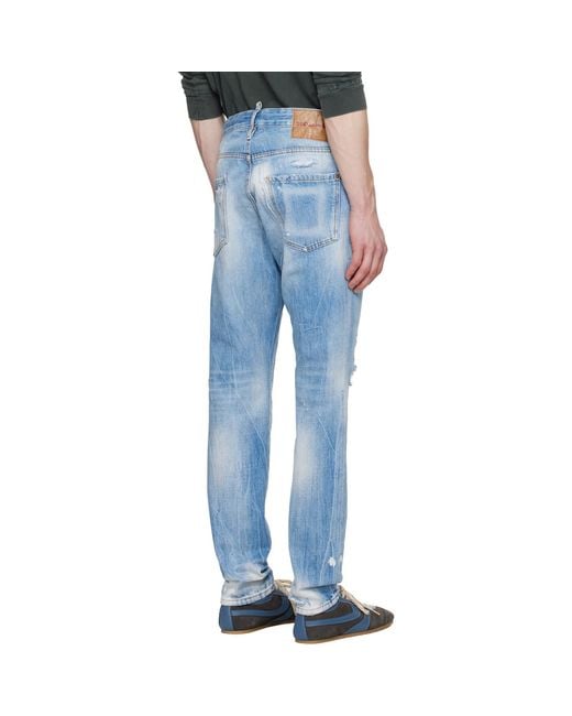 DSquared² Blue Light Wash Teddy Jeans for men