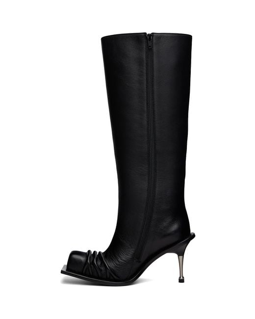 FIDAN NOVRUZOVA Black Stiletto Heel Classic Square Toe Boots