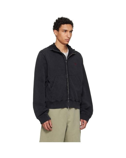Martine Rose Blue Hooded Zip Crew Jacket for men