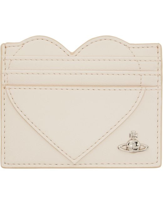 Vivienne Westwood Natural Off- Heart Card Holder for men