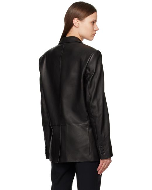 Veston ajusté noir en cuir Helmut Lang en coloris Black