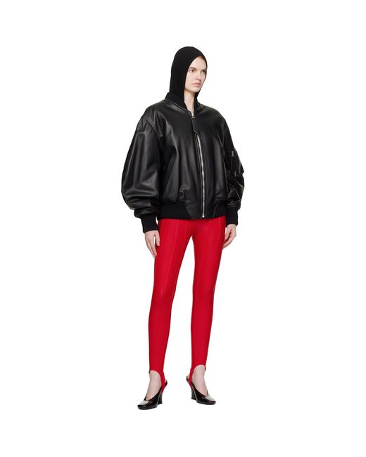 Mugler Red Ssense Exclusive Corseted Leggings