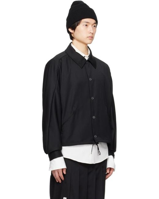 KOZABURO Black Spread Collar Jacket for men
