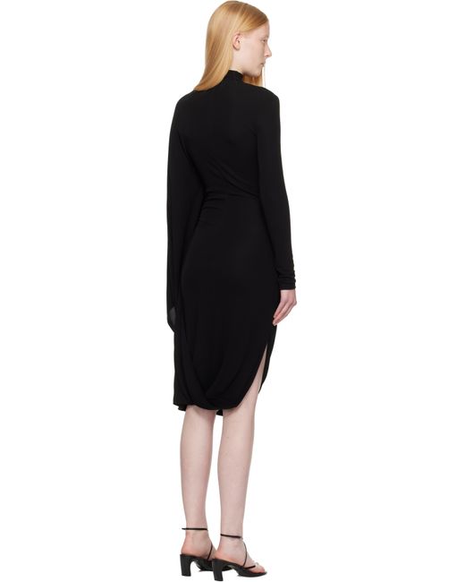 Robe Midi Asymétrique Drapée Noire Stella McCartney en coloris Black