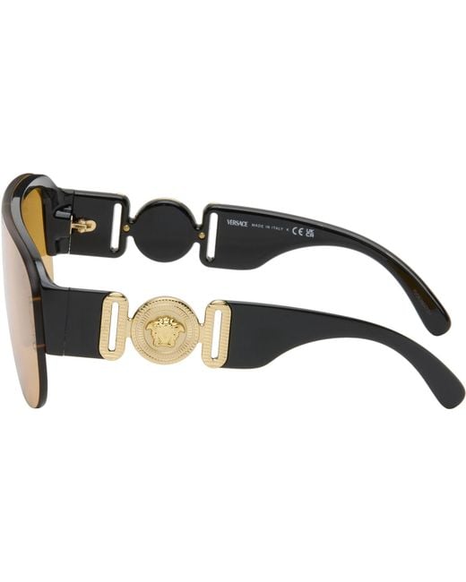 Versace Black Shield Aviator Sunglasses