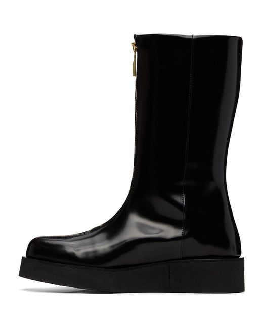 Ernest W. Baker Black Zipp Boots for men