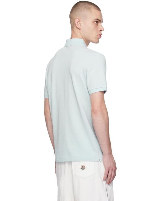 Moncler Blue Appliqu Polo in White for Men Lyst UK