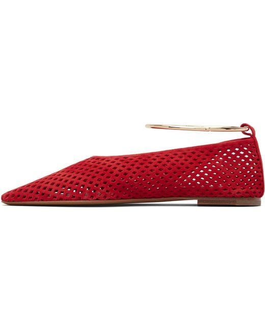 Jil Sander Red Ring Ballerina Flats