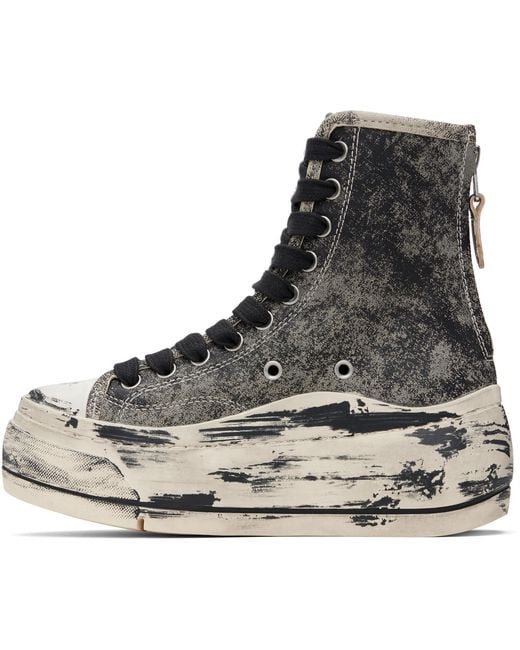 R13 Black Distressed Tall Kurt Sneakers