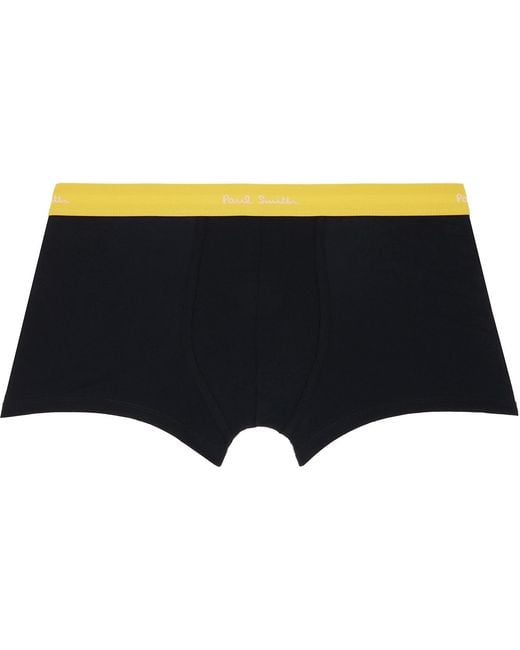 Paul Smith Black Seven-Pack Organic-Cotton Boxer Briefs for men