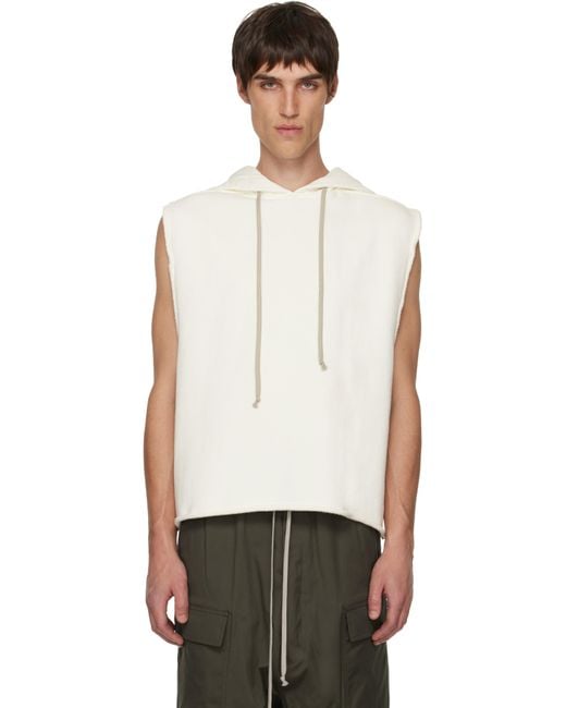 Rick Owens Black Off- Concordians Tunic Hoodie for men