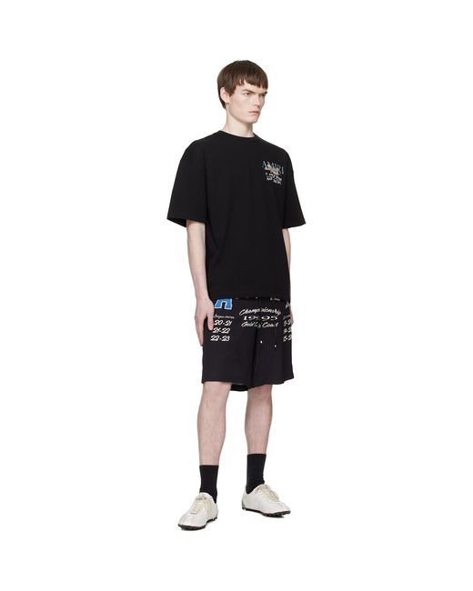 Amiri Black Varsity Patch Shorts for men