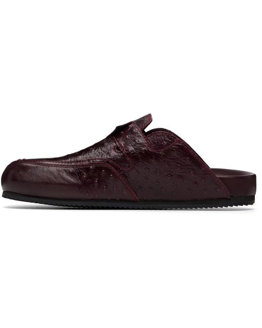 Casablanca Black Burgundy Outdoor Mule Loafers for men