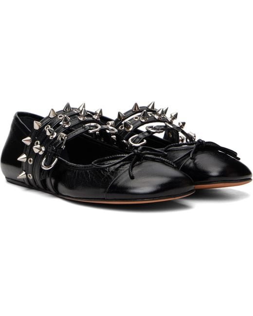 Abra Black Spike Ballerina Flats