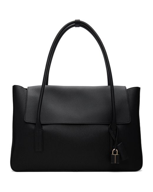Tom Ford Black Grain Leather Eclipse Large Shoulder Bag
