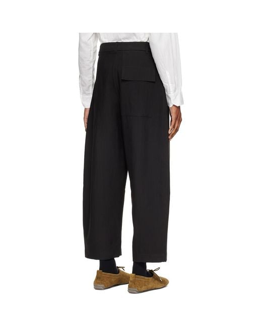 Studio Nicholson Black Ellis Trousers for men