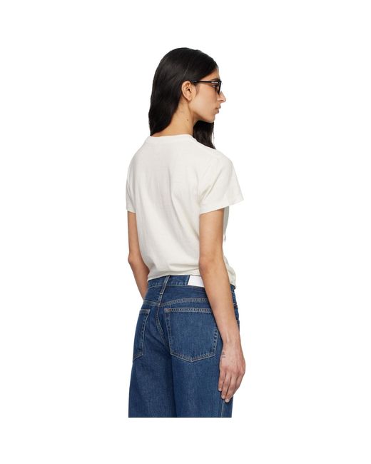 Re/done Blue Off- Classic 'Lucky You' T-Shirt