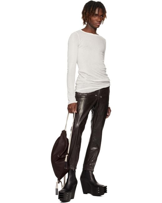 Rick Owens Black Hollywood Luxor Leather Pants for men