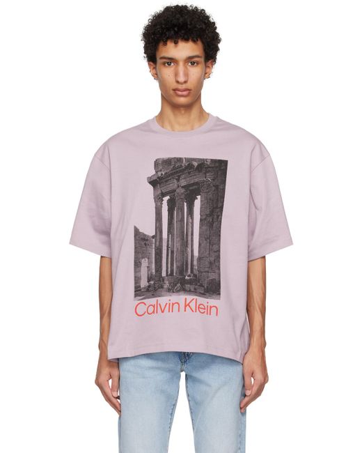 Calvin Klein Multicolor Purple Ruins Collage T-shirt for men