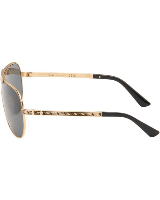 Versace Gray Greca Flow Sunglasses for men