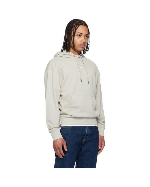 Boss Multicolor Fleece Cotton Terry Contrast Logo Hoodie for men