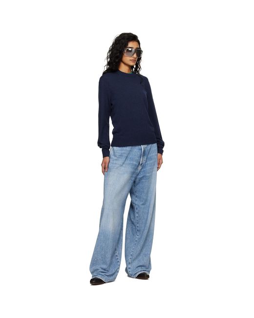Acne Blue Fitted Yak Wool Sweater