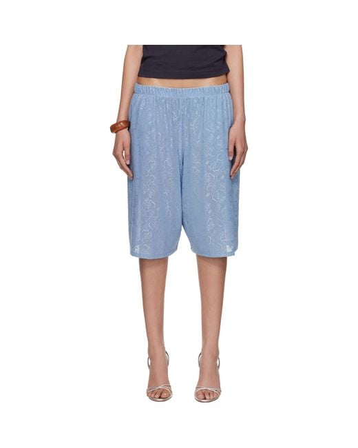 Conner Ives Blue Ssense Exclusive Lace Basketball Shorts