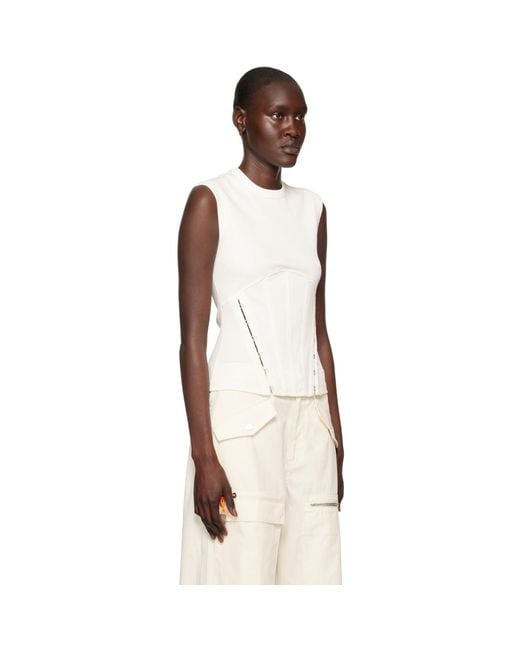 Dion Lee Black White Split Hem Corset Tank Top