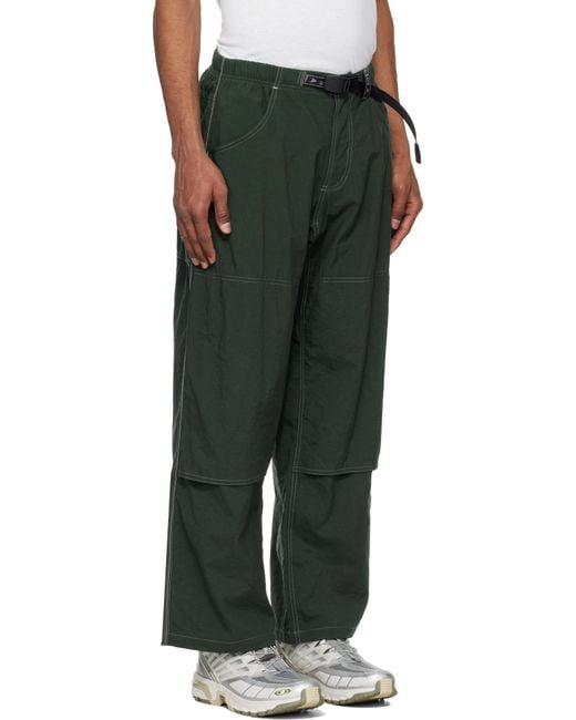 メンズ And Wander グリーン Gramicciエディション Nylon Double Knee トラウザーズ Green
