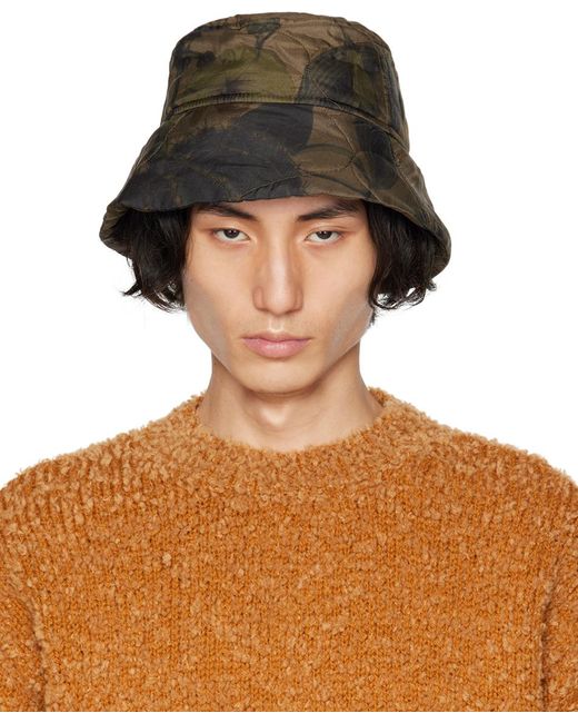 Dries Van Noten Brown Printed Bucket Hat for men