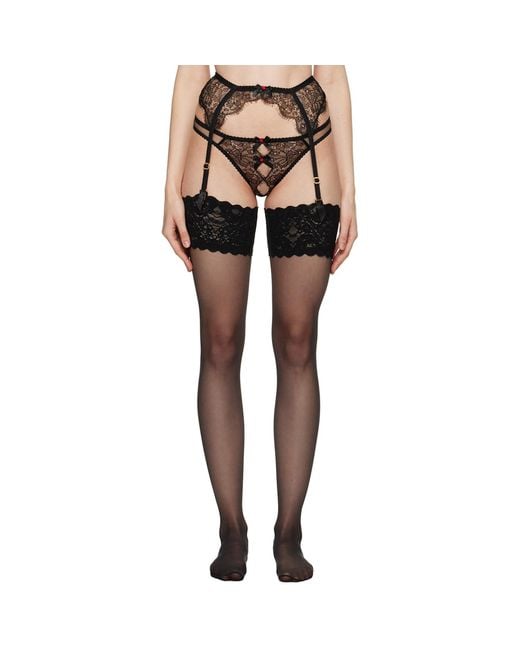 Agent Provocateur Black Lorna Garter Belt