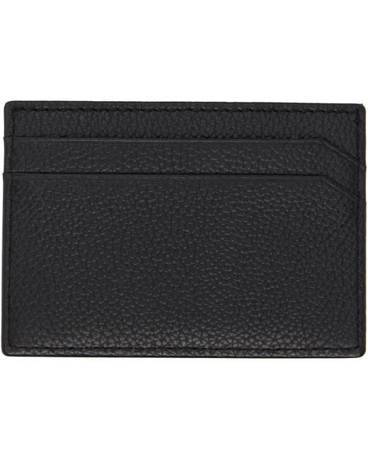 HUGO Black Logo Detail Grained-Leather Card Holder for men