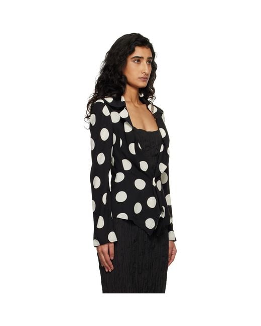 Junya Watanabe Black Off- Printed Georgette Blazer