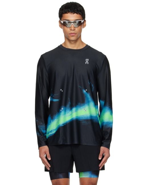 On Shoes Black Pace Mesh Lg T-Shirt for men