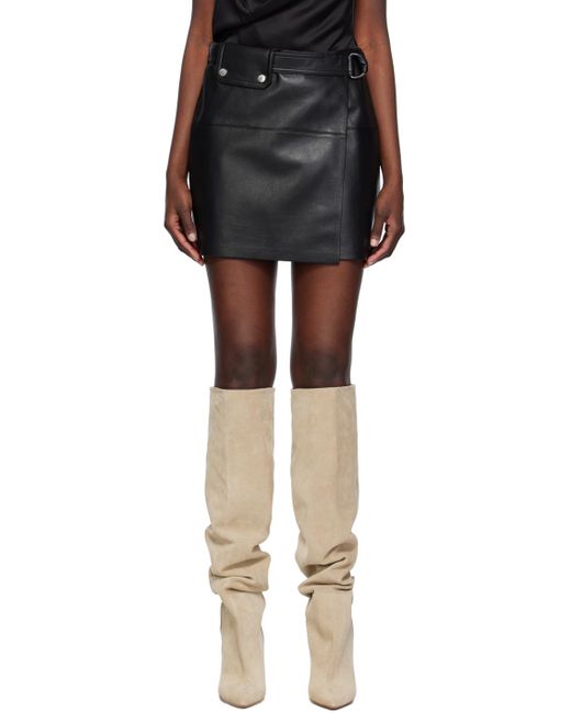 Nanushka Black Susan Leather Miniskirt