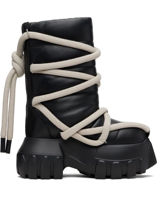 Rick Owens Black Concordians Lunar Mega Tractor Boots for men