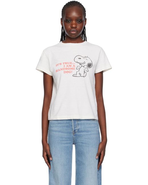 Re/done Multicolor White Snoopy Handsome T-shirt