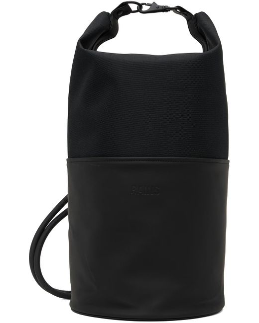 Rains Black Mini Bucket Sling Bag for men