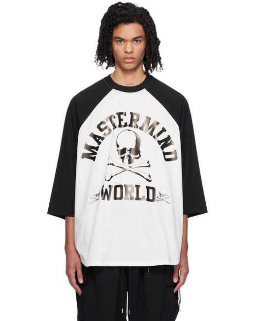 メンズ MASTERMIND WORLD ホワイト& オーバーサイズ 長袖tシャツ Black