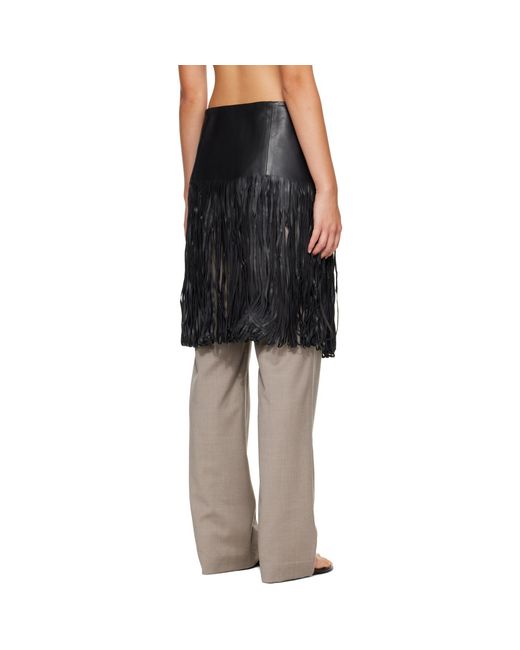 St. Agni Gray Fringe Skirt Belt