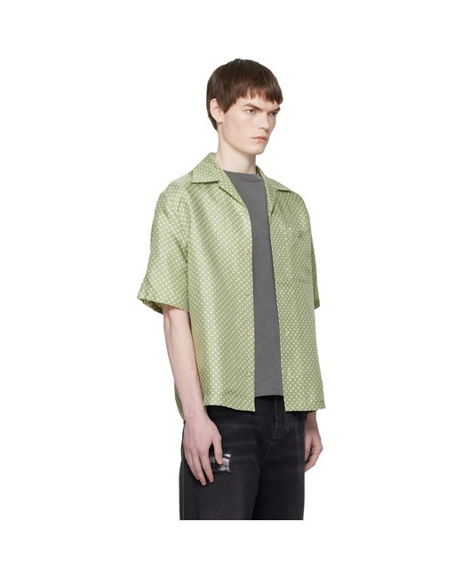 Amiri Green Polka Dot Camp Shirt for men