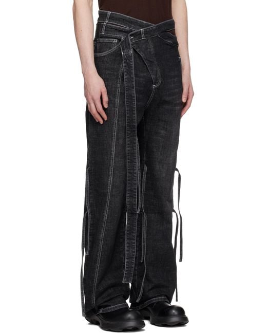 OTTOLINGER Black Strappy Signature Wrap Jeans for men