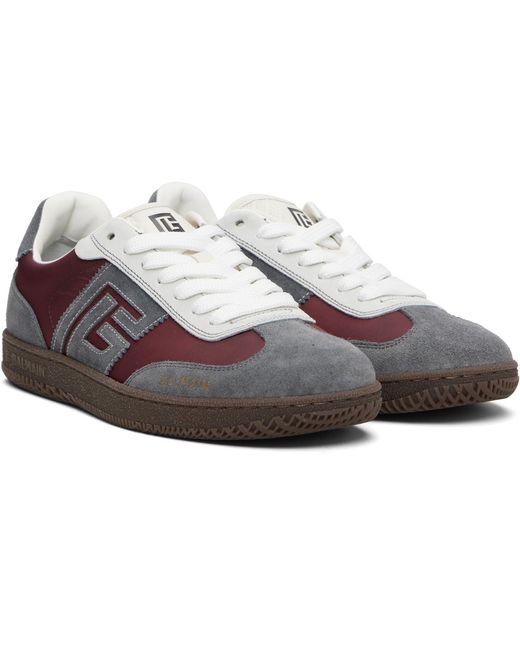 Balmain Black Burgundy Swan' Sneakers for men