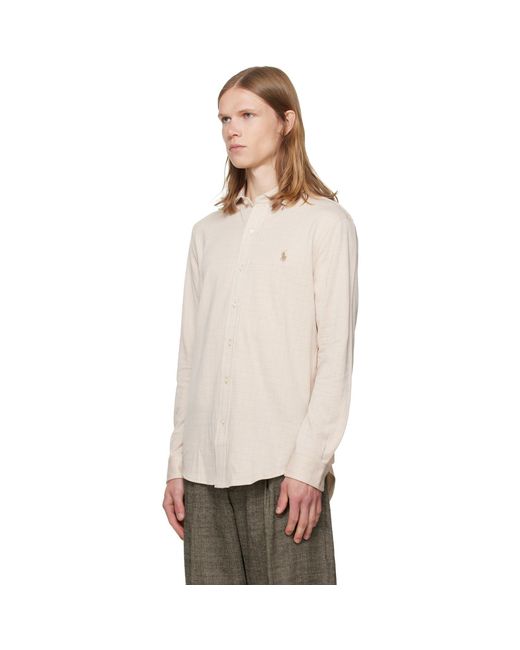 Polo Ralph Lauren Gray Jersey Knit Long Sleeve Sport Shirt for men