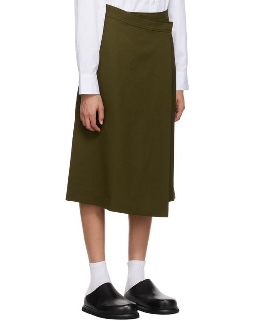 6397 Green Wrap Midi Skirt