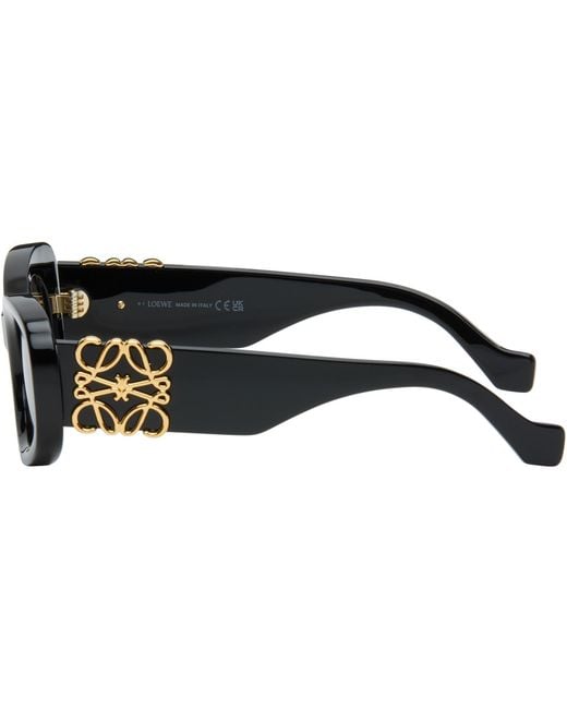 Loewe Black Beveled Oval Maxi Anagram Sunglasses for men