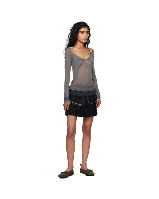 ANDERSSON BELL Black Inside Out Pleats Miniskirt