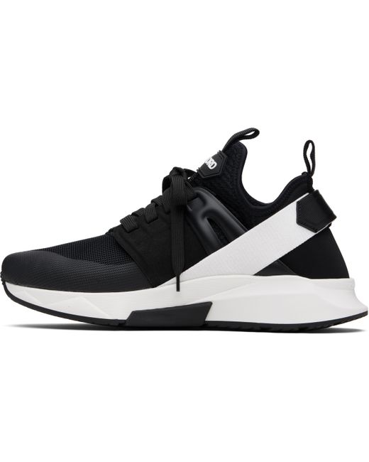 Tom Ford Black Neoprene Suede Jago Sneakers for men