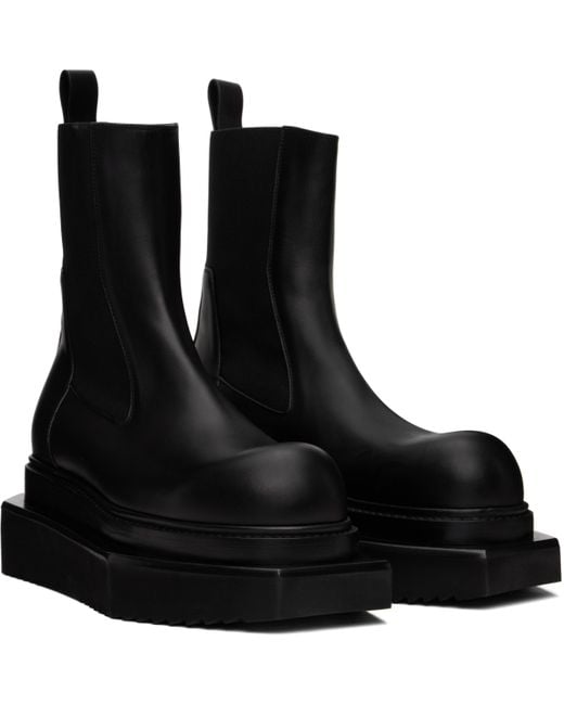 メンズ Rick Owens ブラック Hollywood Beatle Turbo Cyclops チェルシーブーツ Black